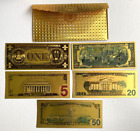 Gold Foil Plated U s  Dollar Bill Set     Luxury Collectible In A  100 Gold-plated