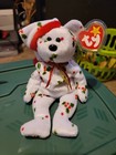 Ty Beanie Baby 1998 Holiday Teddy Bear Christmas Holly Stocking Cap Vtg Babies