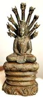Antique Bronze Thai Naga muchalinda Buddha Statue