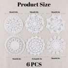 6 Pack Crochet Doilies Vintage Lace 6 Inch Round Cloth 6 Inch  White