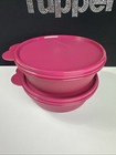 Tupperware Modular Round Bowl Containers 2 5 Cup   625ml Set Deep Pink New
