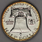 1955 Toned Franklin Half Dollar Proof Ungraded Toning Silver Coin C12