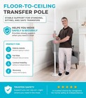 Elderly Transfer Pole Stander Security Grab Bar Bath Bed Room Support Home-white