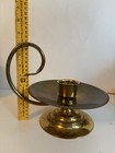Vintage Large Solid Brass Candlestick Holder With Handle