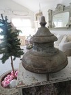 Awesome Large Metal Architectural Finial Topper 11  Tall Patina Shapely