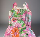 Lilly Pulitzer Girls Patsi Romper Sleeveless Ruffle Multi Size 4t Lace Pom Trim