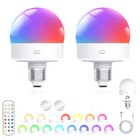 2x Usb Rechargeable Light Bulb Remote Control Colorful Dimmable Led Lamp Rgb New