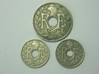 France   10   25  Centimes 1921 - 1935   3 Coins  