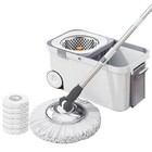 Mop Bucket Set Microfiber With 6 Mop Heads Space Saving New 360 Floor Spin