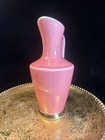 Super Cute  Vintage Pottery Flower Vase Pitcher Pink   Gold 6 1 2  Maybe Shawnee
