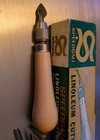 Vintage Speedball Linoleum Cutter With 5 Blades Wood Handle In Original Box