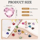 Heart Rhinestones 12mm Pointback Glass Rhinestone Pack Of 30  pink 