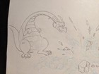 The Pagemaster Dragon Original Animation Production Cel With 2 Sketches