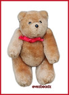 Evezbeadz Vintage 1986 Eden Toys Jointed Teddy Bear Plush Stuffed Animal Red Bow
