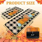 Buffalo Plaid Pumpkin Fall Decorative Kitchen Rugs Set Of 2 non Skid Washable  