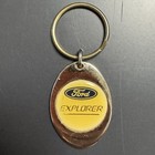 Vintage Ford Auto Car Automotive Automobile Brass Metal Keychain Key Ring Chain