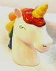 Colorful Unicorn Ceramic Bank Figurine - Rainbow - 6  Tall