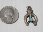 Antique Vintage Navajo Indian Sterling Silver Turquoise Pendant 4 Mecklace