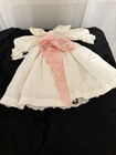 Dress Vtg Pillowcase Pink Ribbon Baby  Doll Christening Gown Bloomers Flaw