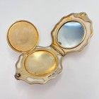 Vintage 875 Gilded Silver Shell Compact Mirror     Soviet Makeup Box Signed 86g