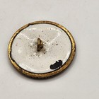 Vintage French Enamel Button Blue White Gold Gilt Floral Design 1 1 4  Antique