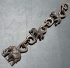 Vintage Hand Carved Wood Elephant Lion Rhino Chain Whimsy Africa - 21    Long