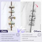Swtymiki 4-tier Shower Caddy Tension Pole Bathroom Organizer Adjustable Stainles