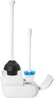 Set Toilet Brush   Plunger Combo  Natural Rubber  White