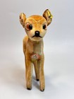 1960s Vintage German Steiff Bambi Deer Velvet Animal Toy W button Label Tag
