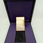 Good Ping S t dupont Gas Lighter Silver Gold Line 2 With Box And Paper