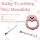 Baby Teething Toy Set - Includes Pink Pacifier Clip   Bear Teether - Silicone Ch