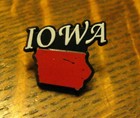 Iowa Vintage Lapel Pin - Hawkeye State Usa Midwest America Souvenir Badge Pin