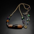 Natural Striped Old Agate Tibetan Dzi Beads Amulet Necklace Pendant 58 Mm  1991