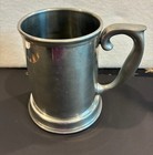 Vtg Hand Crafted Glass Bottom Pewter  Made In Sheffield Eng  Tankard beer Stein