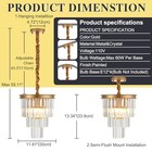 4-light Gold Crystal Pendant Light  3-tier 11 8  Gold 4-light 3-tier 11 8-inch