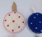 Handmade Felt Christmas Tree Ornament Lot Of 6 Ornaments