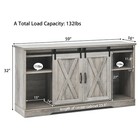 Costway 59  Farmhouse Tv Stand Sliding Barn Door Cabinet W  Adjustable Shelf