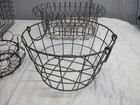 5pc Vintage   Antique Metal Baskets Egg Veggies Mixed Lot 7-12 