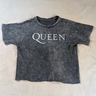 Queen Band T-shirt Unisex Medium Dark Gray Vintage Distressed Acid Wash