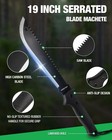 Machete With Saw  19  Sharp Machete With Sheath  Ergonomic No-slip Handle  Ma   