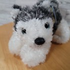 Aurora Flopsies 9  Gray And White Husky Dog Plush Stuffed Animal Soft Cuddly Toy