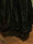 Antique Victorian Black Silk Scalloped Ruffles drawstring Waist Mourning Skirt