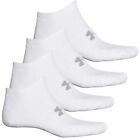 Ua Under Armour Men s No Show Socks Large White 4 Pairs Pack Performance Cotton