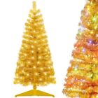 Pre-lit Artificial Christmas Tree  Warm White Lights  Colorful Lights  Gold