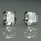 Rare 6 00 Ct Certified Asscher Cut Natural White Diamond Studs White Gold Finish