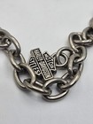Vintage Harley Davidson Chain Silver Tone Dangle Shield Logo Belt   Necklace 30 