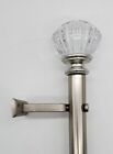 Caroline Acrylic Finial 1  Adjustable Curtain Rod - Silver
