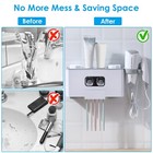 5 Toothbrush Slots Holder Automatic Toothpaste Wall Mount Dispenser Squeezer