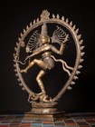Large Old Bronze Indian Shiva Nataraja From India  Late 20th Century