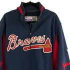 Majestic Mens Xl Atlanta Braves Mlb Authentic Therma Base Jacket Navy Red